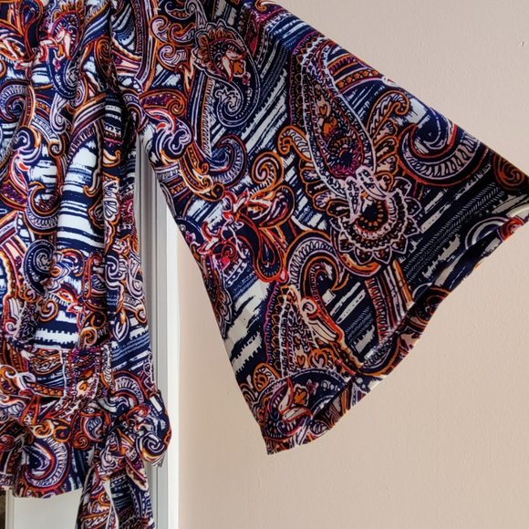 New Direction Multi color Long Sleeve Blouse Size Large - Picture 5 of 9
